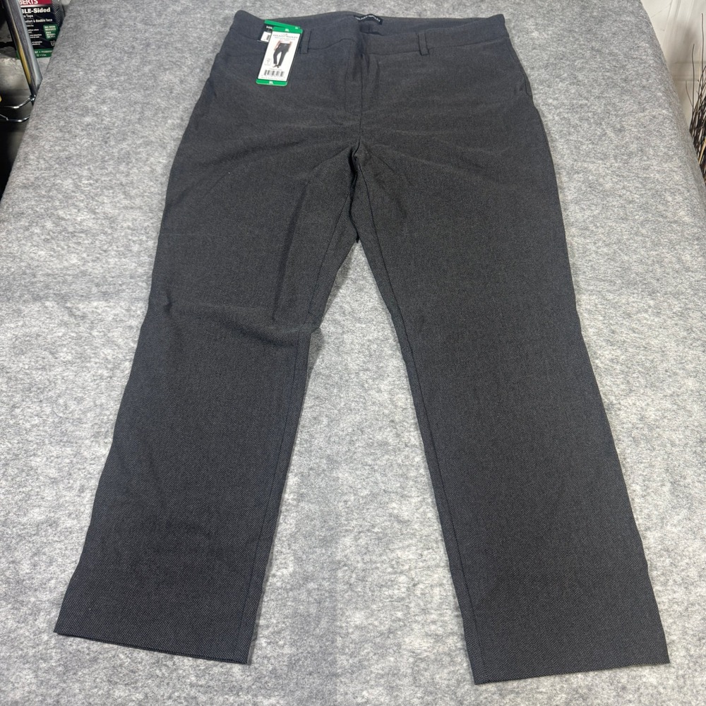 Hilary Radley Womens XL Black Heather Gray Slim Leg Tummy Control Pants 1618921